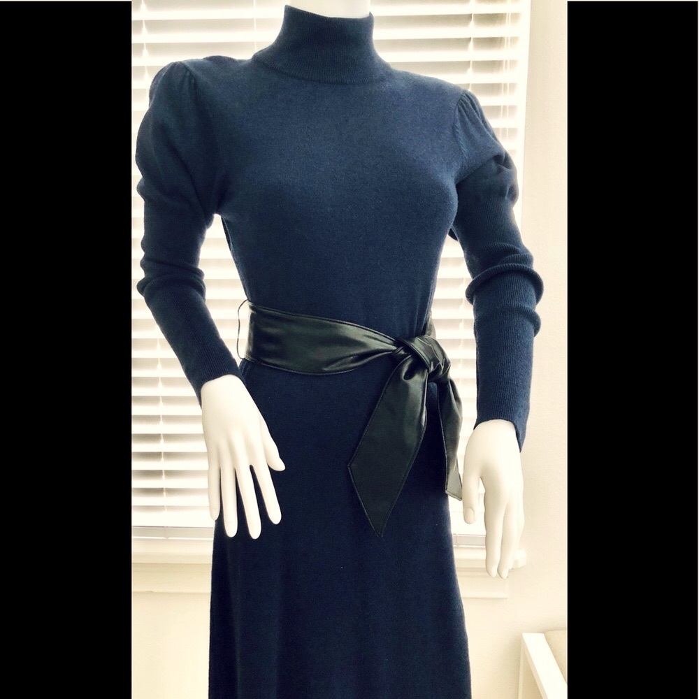 Adrianna Papell Sweater Dress w/ leather sash Belt